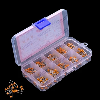 10Value 10PF-100NF 100PF 1NF 10NF 100NF Sortiment aus mehrschichtigen Keramikkondensatoren, je 30 Stück 10PF