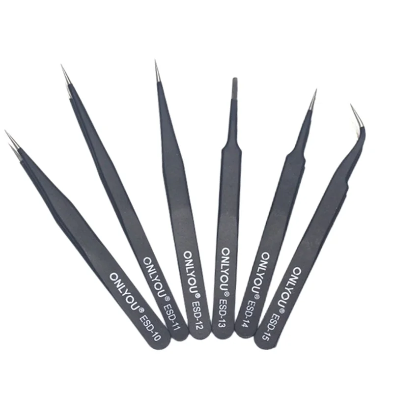 Onlyyou esd Präzisions pinzette Set anti statische rostfreie Pinzette Kit Löten Zubehör Werkzeuge für die
