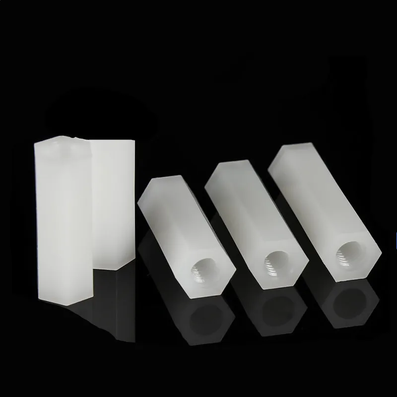 M2 M2,5 M3 M4 M5 Schwarz/Weiß Nylon Sechskant Buchse auf Buchse Abstandshalter Nylon Kunststoff