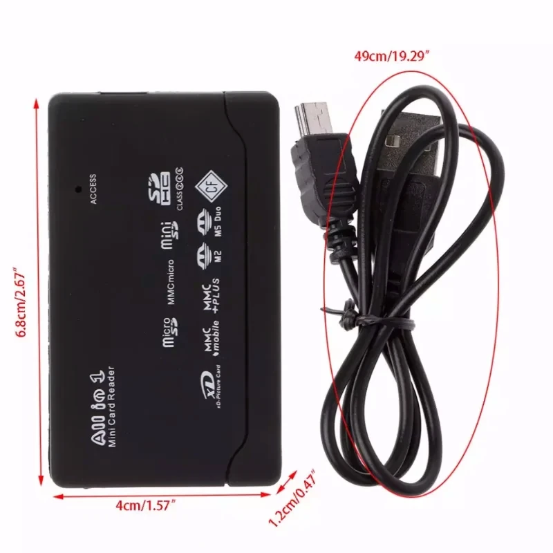 USB 2.0 All-in-One-Mini-Speicherkartenleser, multifunktionaler – Bild 2