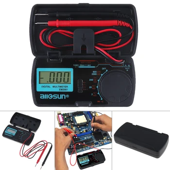 EM3081 Mini LCD Display Digital-Multimeter mit Ein Paar Test Stift für Mess DC AC Spannung und DC