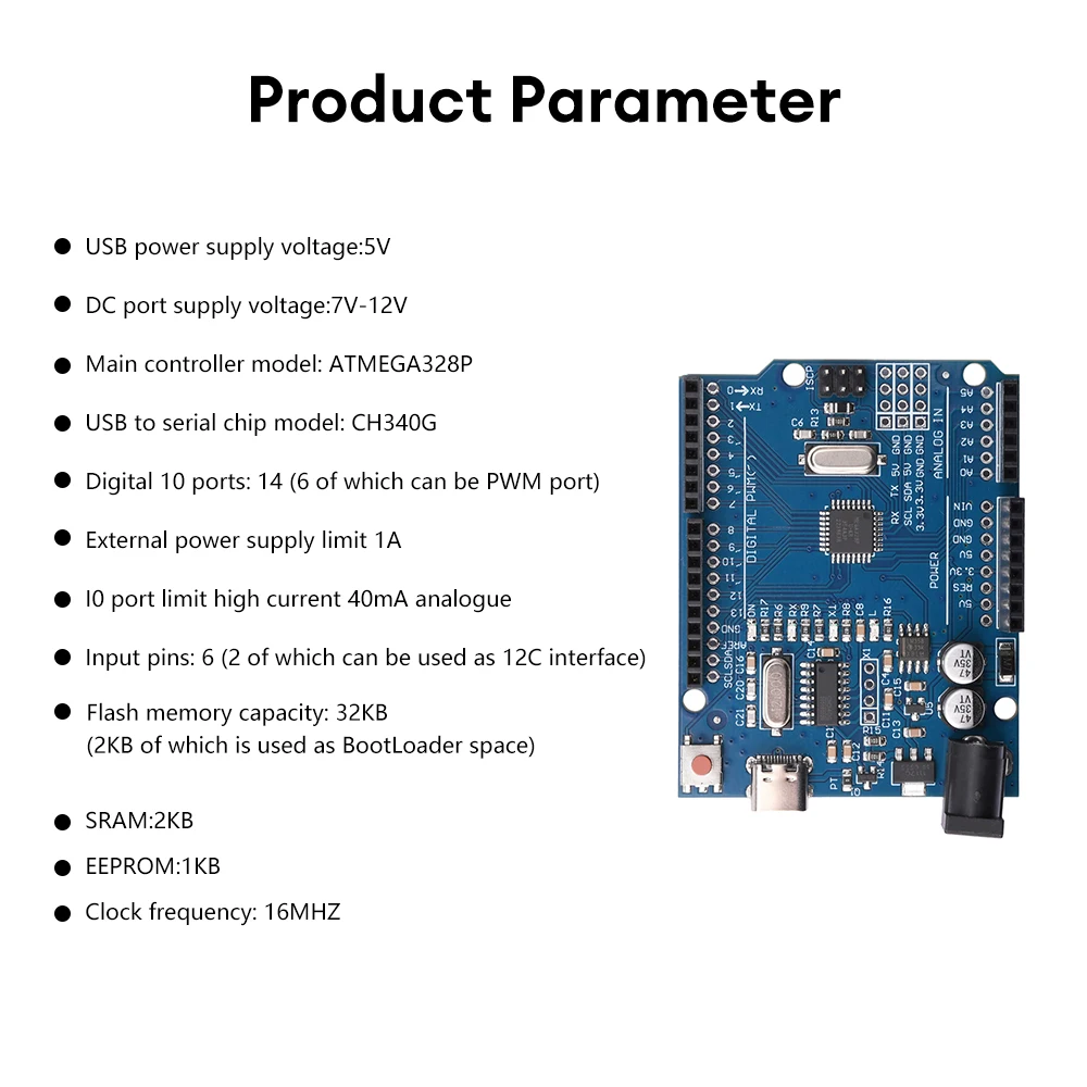 ATmega328P R3 Entwicklungsboard TYPE-C Typ-B CH340 CH340G Mikrocontroller Board für Arduino kompatibel für UNO