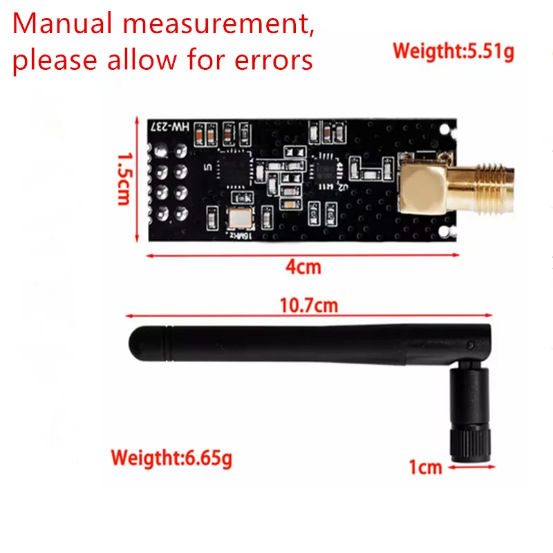 NRF24L01+PA+LNA-Funkmodul mit Antenne, 1100 Meter lange Distanz
