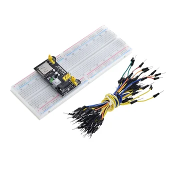 MB-102 400 830 Löcher Steckbrett Strommodul+65 Stück Jumper-Kabel MB102 Breadboard Dupont-Leitung Test