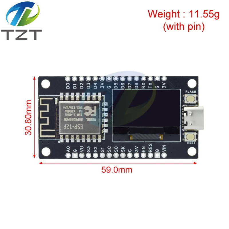 NodeMCU ESP8266 V3 Entwicklungsboard mit 0,96 Zoll OLED-Display CH340 – Bild 2