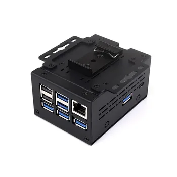 Raspberry Pi 5 Gehäuse Industrielles Metall-DIN-Schienen-Wandmontagegehäuse mit Großem Platz
