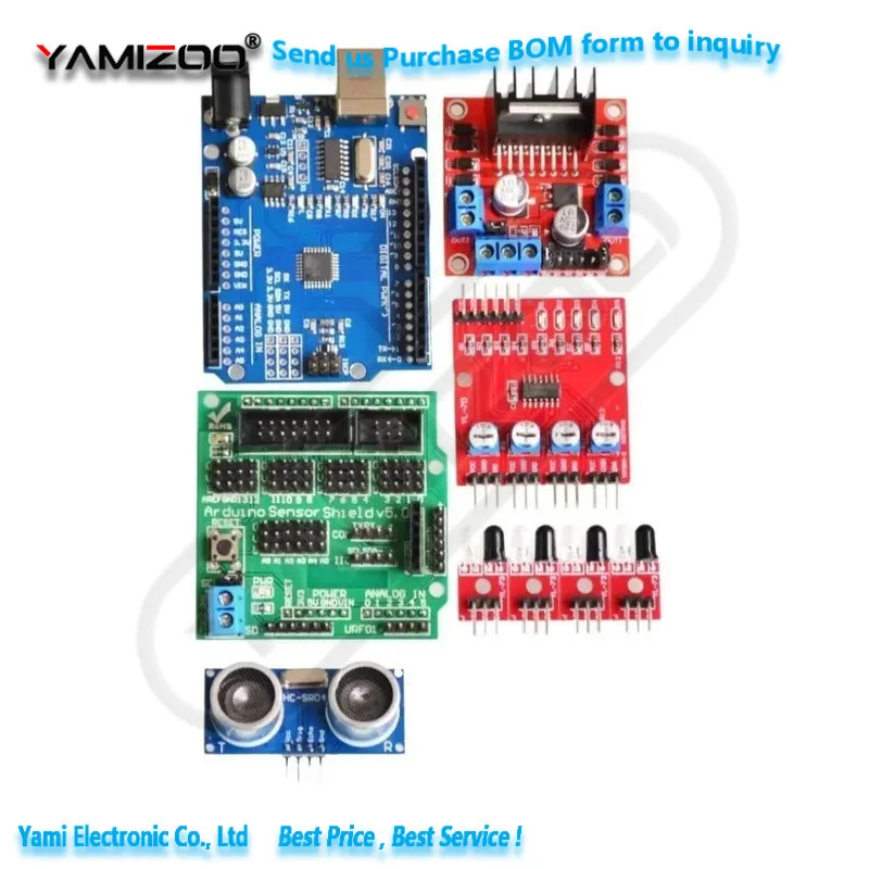 4WD Smart Robot Car Chassis UN R3 CH340 USB-Kabel mit Ultraschallmodul – Bild 3