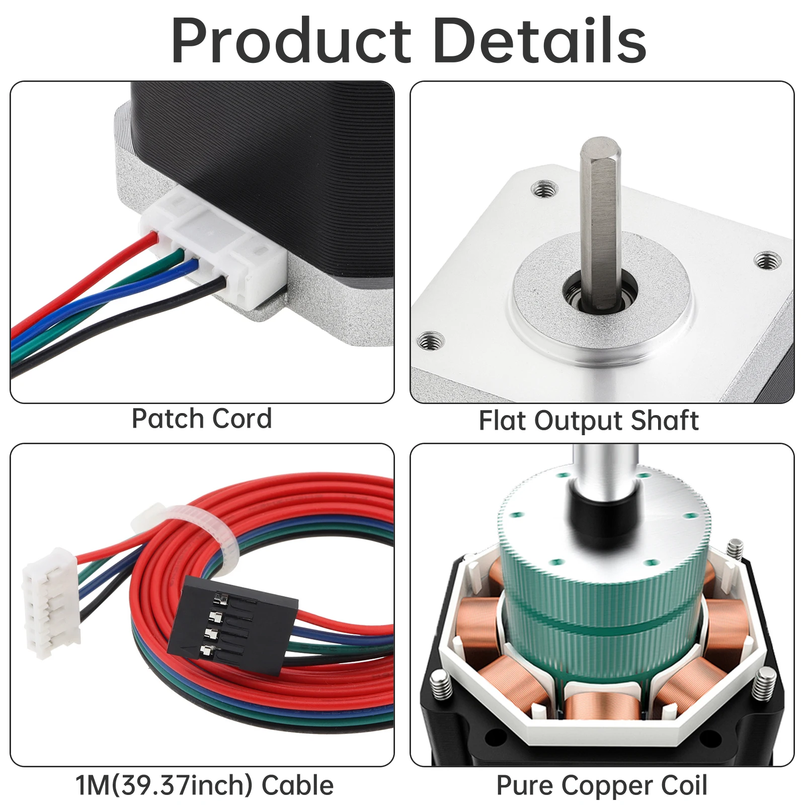 Nema 17 Schrittmotor 48 mm bipolar 2 A 65 N.cm 42 Motor 2 Phase 4 – Bild 4