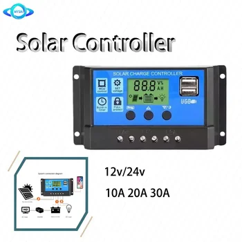 Solar panel Controller 10a 20a 30a 12 v24v Auto Batterie Laderegler PWM Controller LCD Dual USB für PV Home