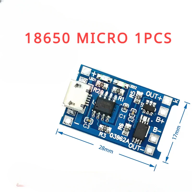 TP4056 18650 Lithium-Batterie Ladegerät Modul Typ-C/Micro/Mini USB 5V 1A Lade Board mit Schutz Dual Funktionen