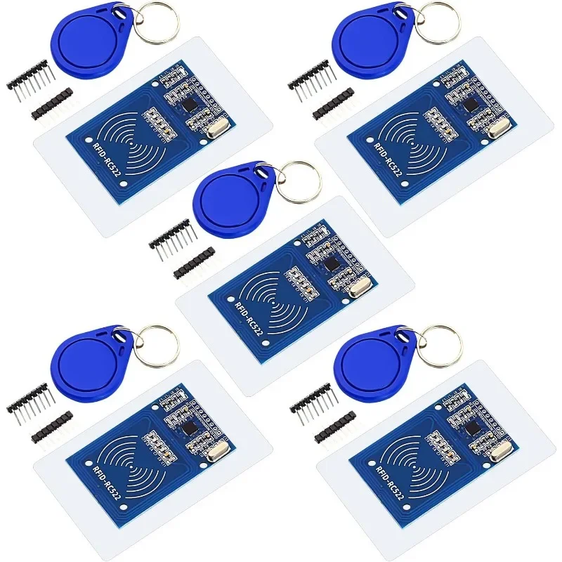 RC522 RFID Modul RF IC Karte Sensor Modul mit S50 Weiß Karte und Schlüssel Ring RFID Sensor (5 Stück)