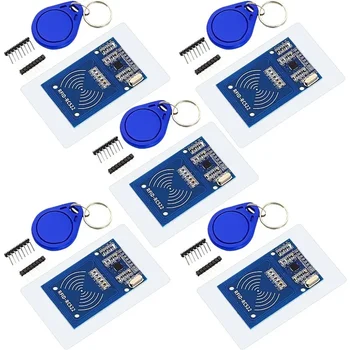 RC522 RFID Modul RF IC Karte Sensor Modul mit S50 Weiß Karte und Schlüssel Ring RFID Sensor (5 Stück)