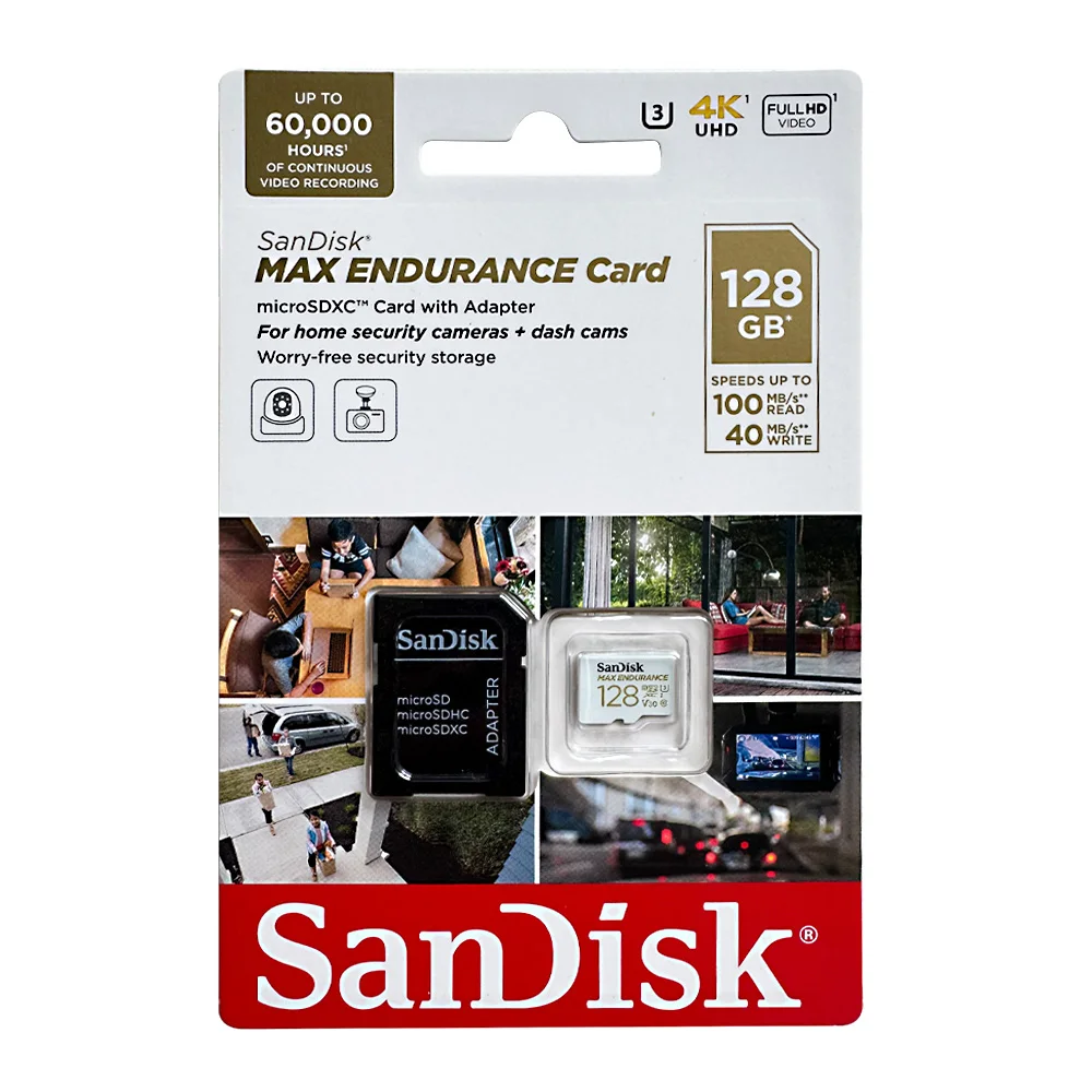 SanDisk MAX ENDURANCE MicroSD-Karte 32GB 64GB 128GB 256GB U3 4K Full HD Speicherkarte für Fahrtenschreiber