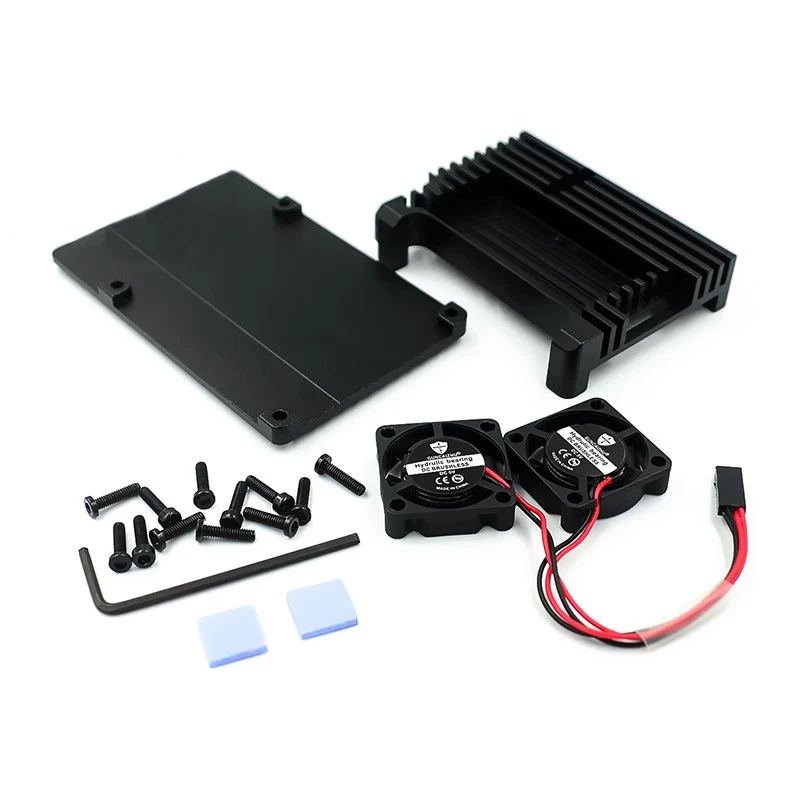 Raspberry Pi 4/3 Aluminium gehäuse mit Doppel kühl ventilator Metalls – Bild 4