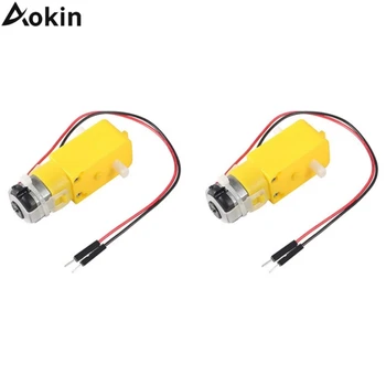 TT Motor Dual DC 3-6V Getriebemotor 200 U/min Übersetzungsverhältnis 1:48 Wellenmotor mit 2,54mm (2 Stück)