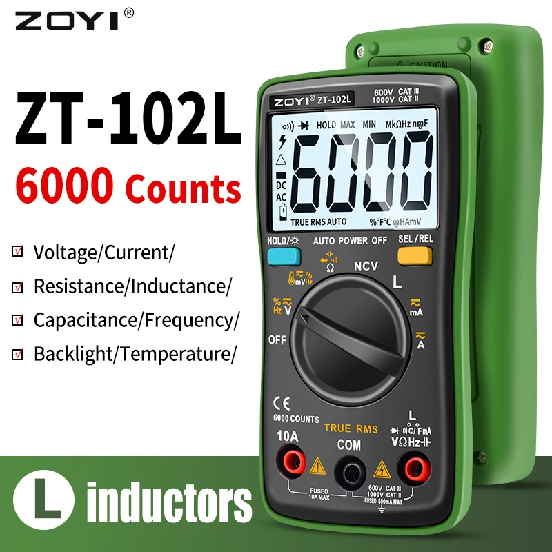 Digitalmultimeter, LCD-Multimeter, 6000 Zählungen, True RMS, Strom – Bild 2