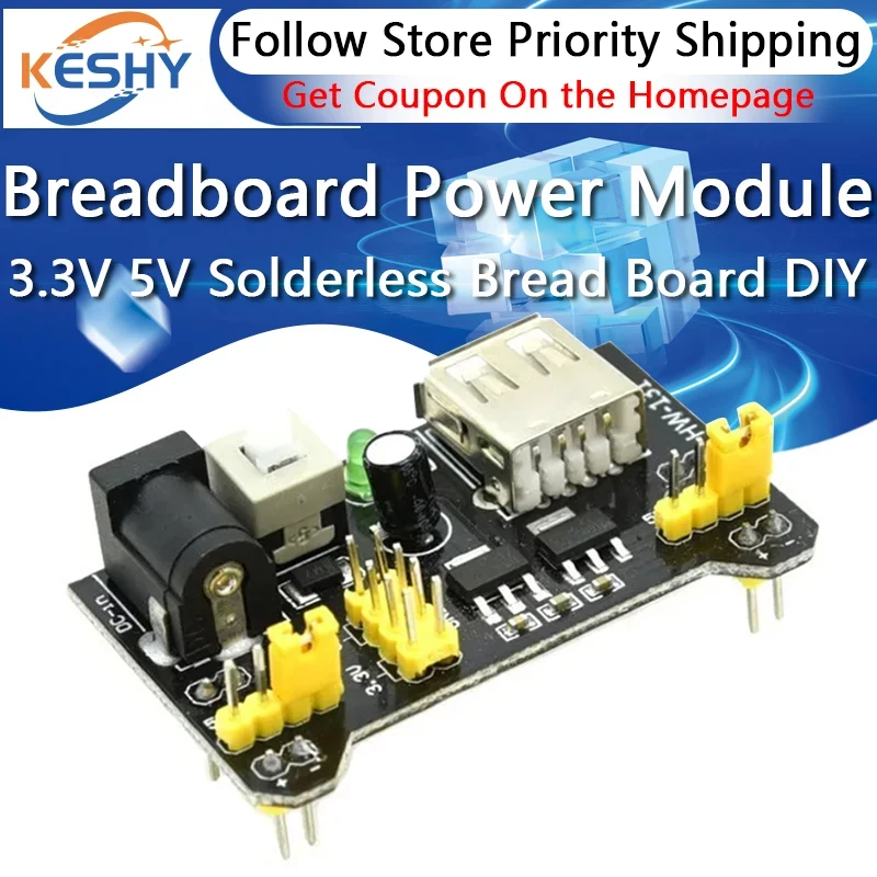 MB102 Breadboard-Netzteilmodul 3,3V 5V Lötfreies Steckbrett DIY – Bild 6