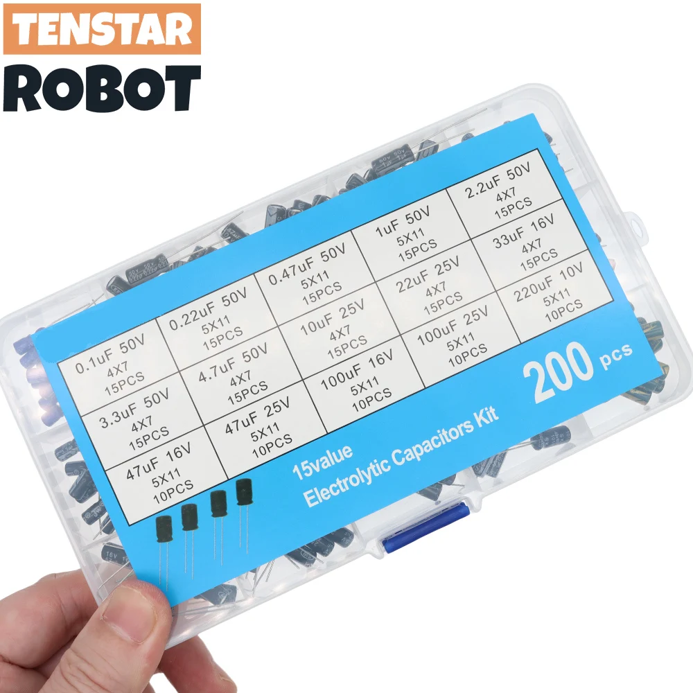 Radial kondensatoren eingestellt 15 Werte 10V 16V 25V 50V (200 Stück) – Bild 6