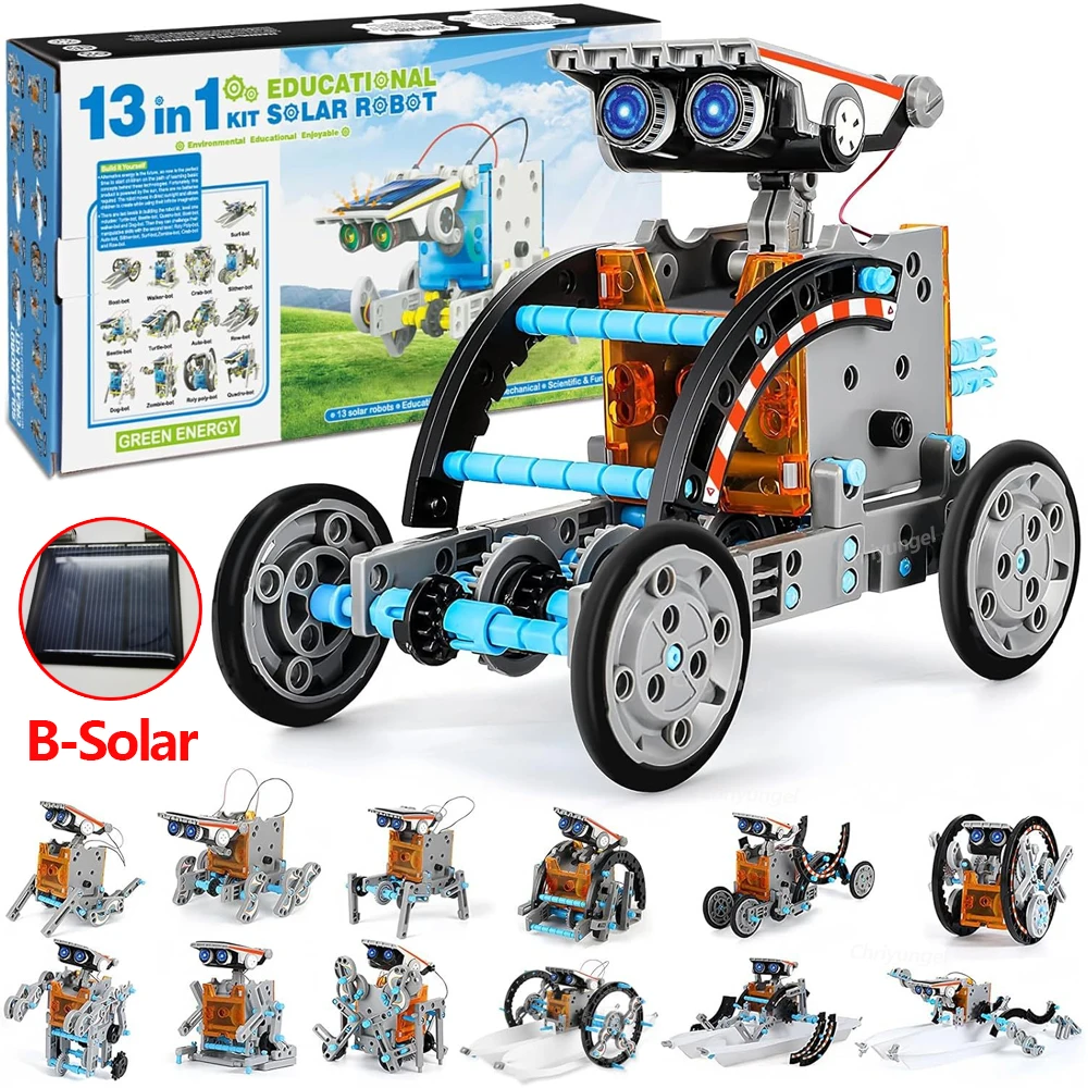 13-in-1-Solarroboter-Kits, DIY-Montage, wissenschaftliche Experimentierkits, STEM-Lernspielzeug für Kinder ab