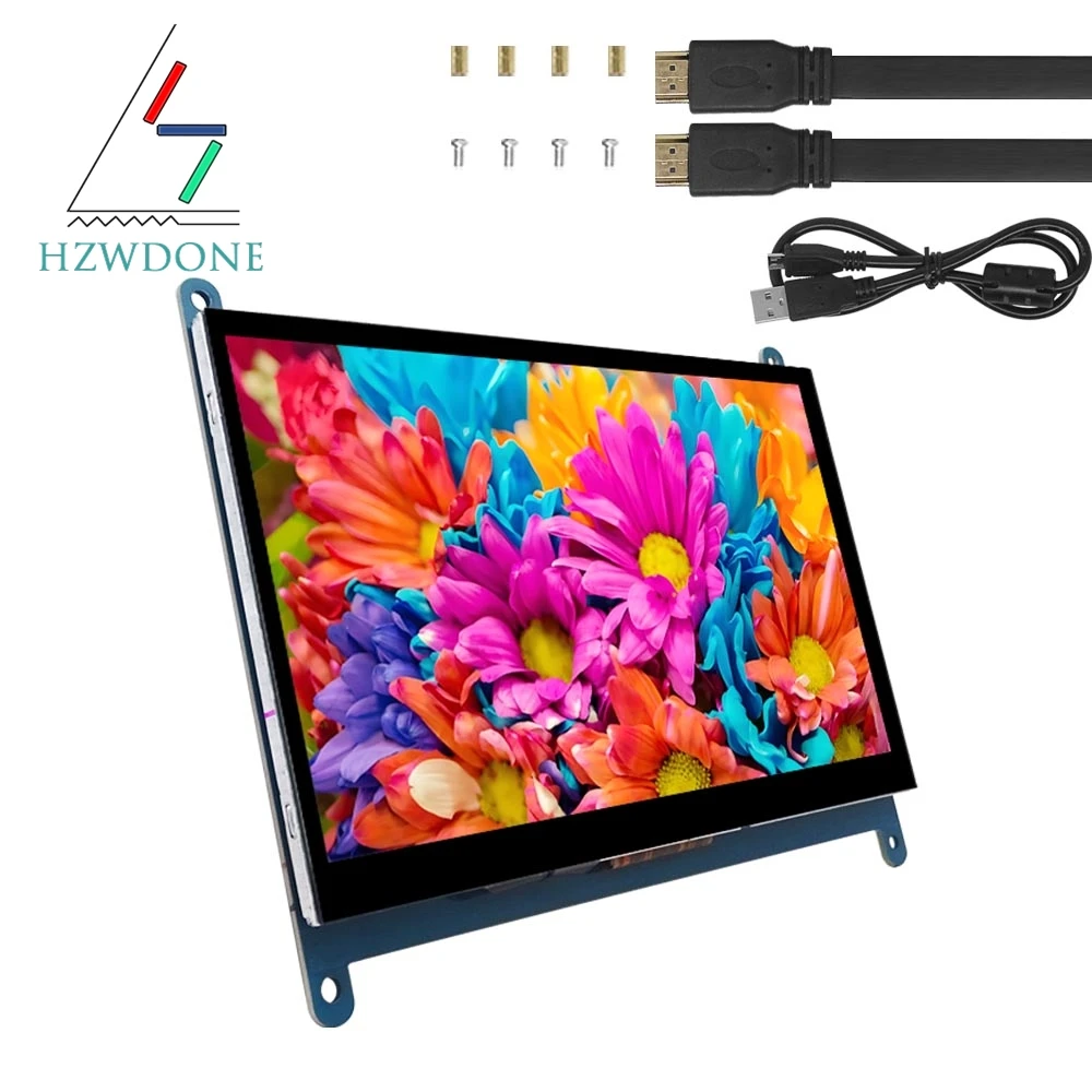 7 Zoll Raspberry Pi 4/3/2/B/B+/A+ Monitor 1024x600 IPS 5-Punkte kapazitives Touchscreen-Laufwerk HDMI-Display