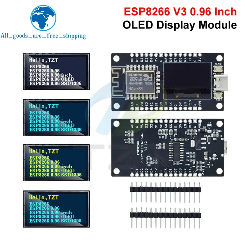 NodeMCU ESP8266 V3 Entwicklungsboard mit 0,96 Zoll OLED-Display CH340 – Bild 6