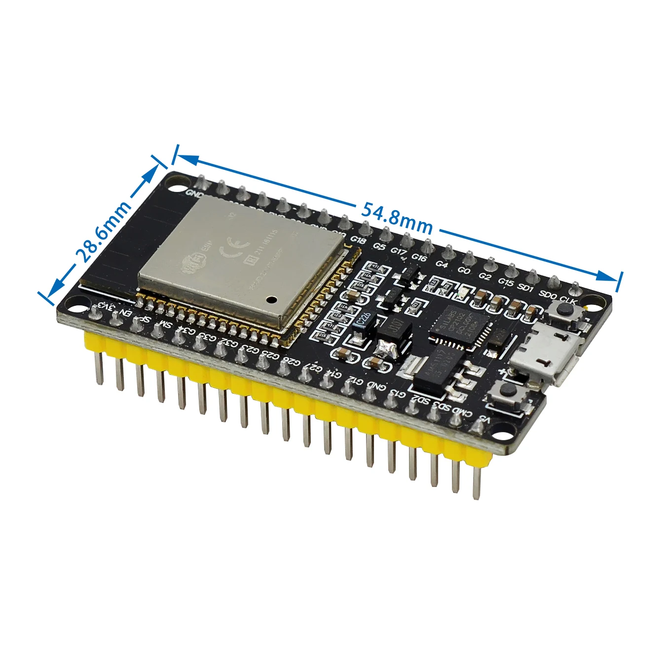 ESP32 DevelopmentBoard TYPE-CUSB CH340C WiFi + Für Bluetooth Ultrastromverbrauch Dual Core ESP32-DevKitC-32