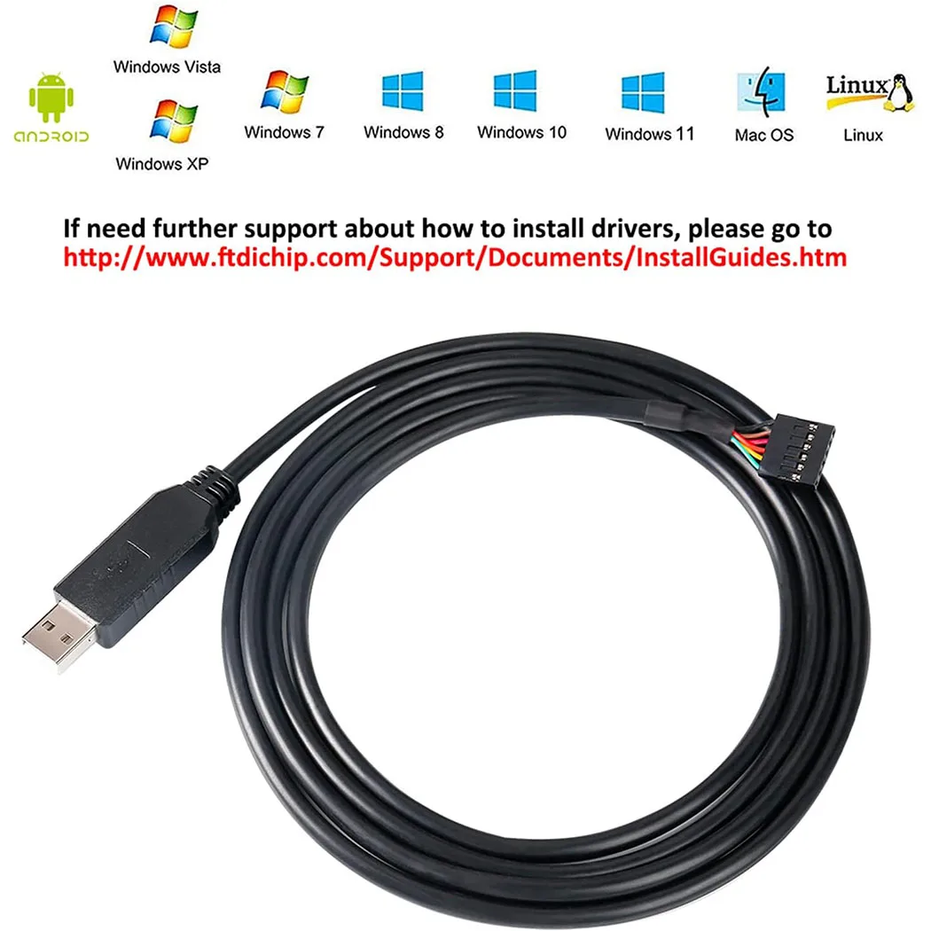 USB-zu-TTL-Seriell-5-V-Adapterkabel mit FTDI FT232RL-Chip, 6-polige – Bild 5