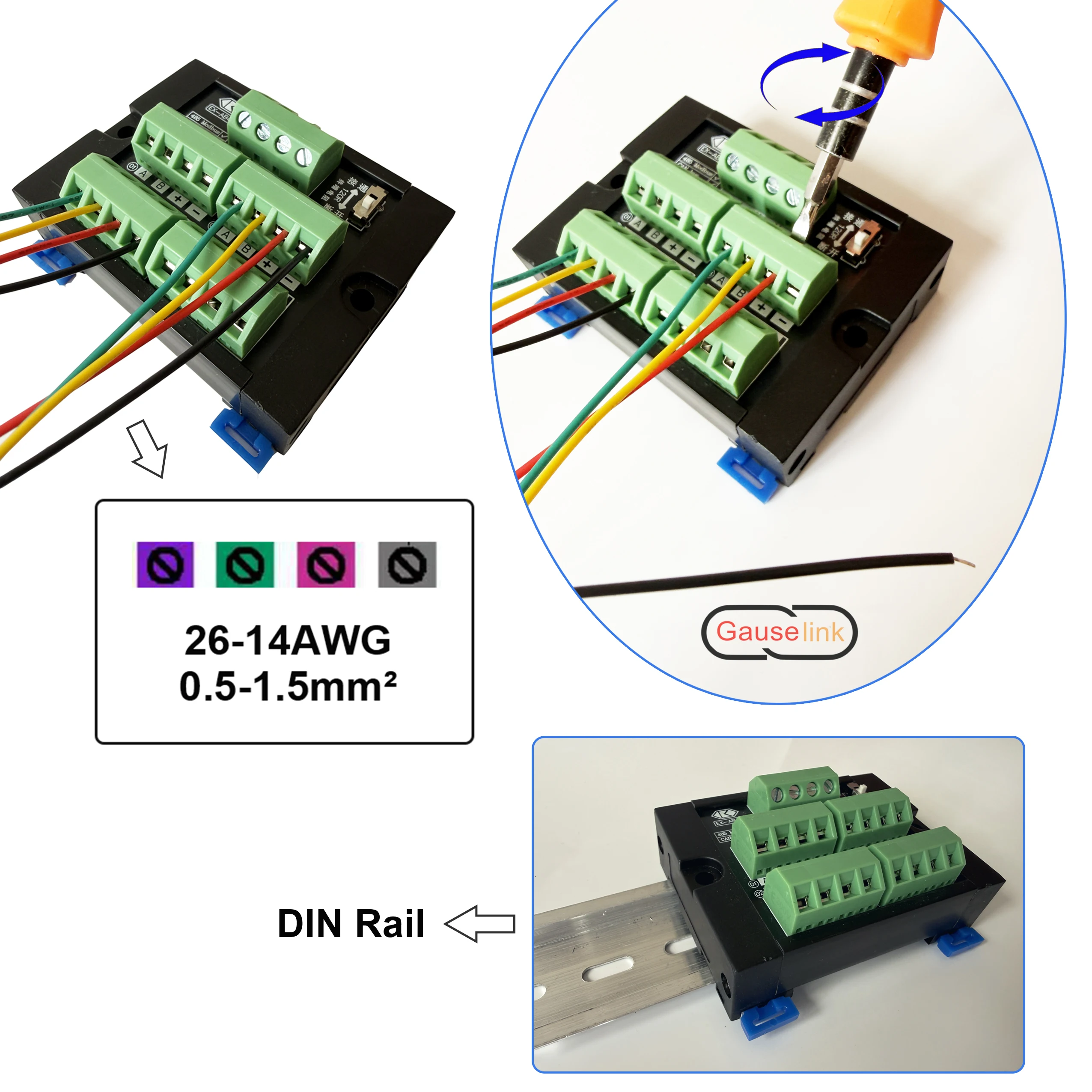 RS485 CAN Modbus RTU Klemmenblock-Hub 4/6/8 Kanal Schraubkontakt – Bild 5