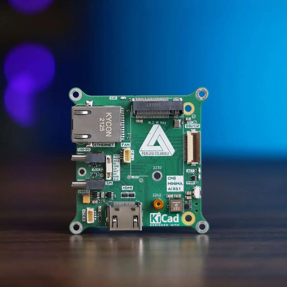 Raspberry Pi Compute Module 5 CM5 MINIMA Compact Carrier Board, M.2-Tastensteckplatz Hailo AI/SSD, CSI/DSI