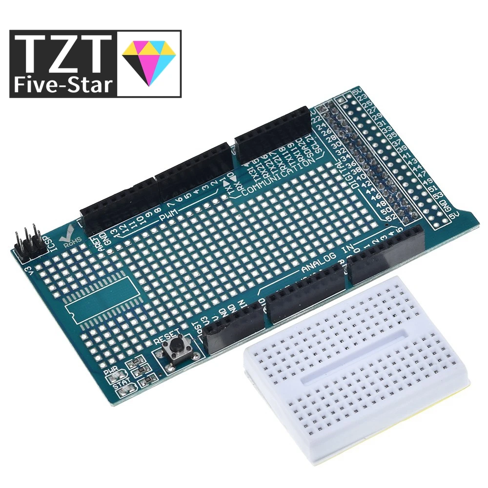 MEGA 2560 R3 Proto Prototype Shield V3.0 Erweiterungs-Entwicklungsplatine + Mini-PCB-Steckbrett 170