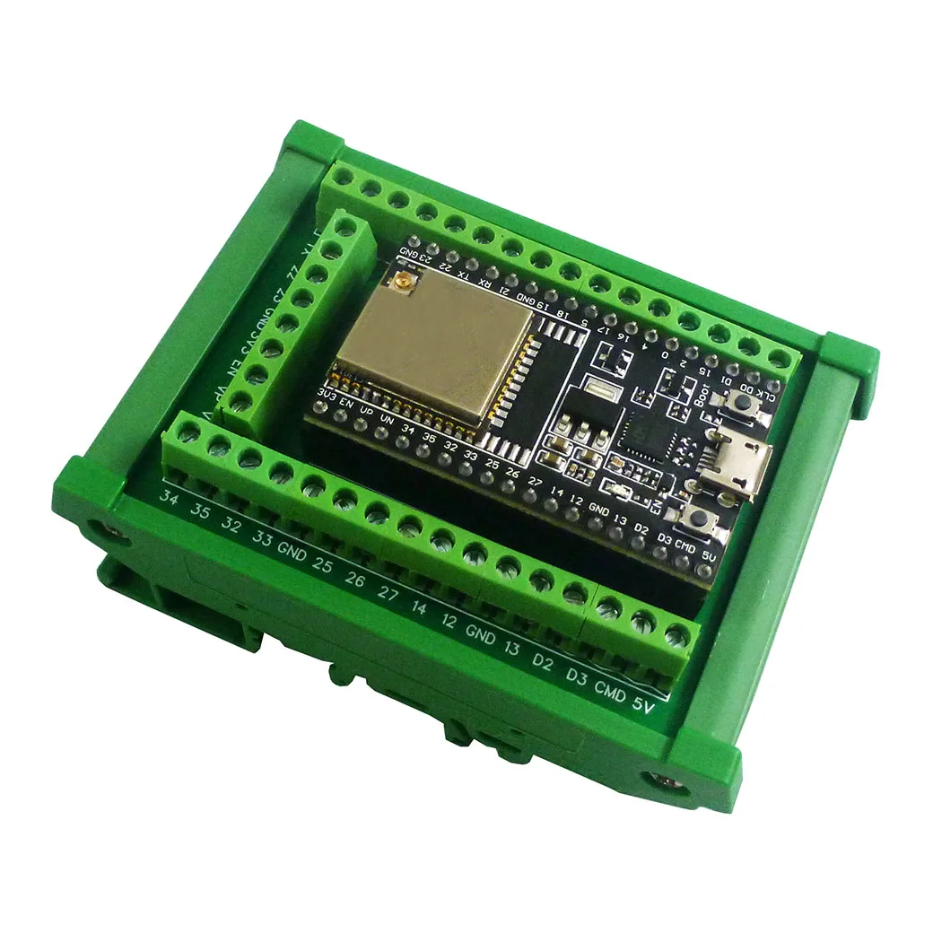 DIN-Schienenmontage-Schraubklemmenblock-Adaptermodul für Arduiuo ESP32S ESP-WROOM-32 DevKitC ESP32 PLC