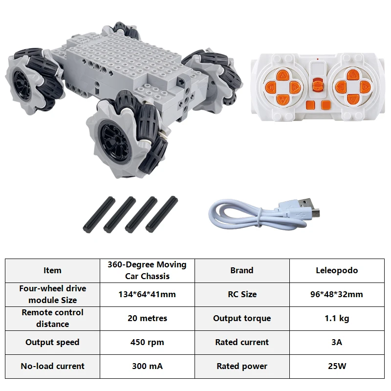 Mecanum Wheel 4WD Kit - 360° ° Bewegliches Roboterauto-Chassis – Bild 6