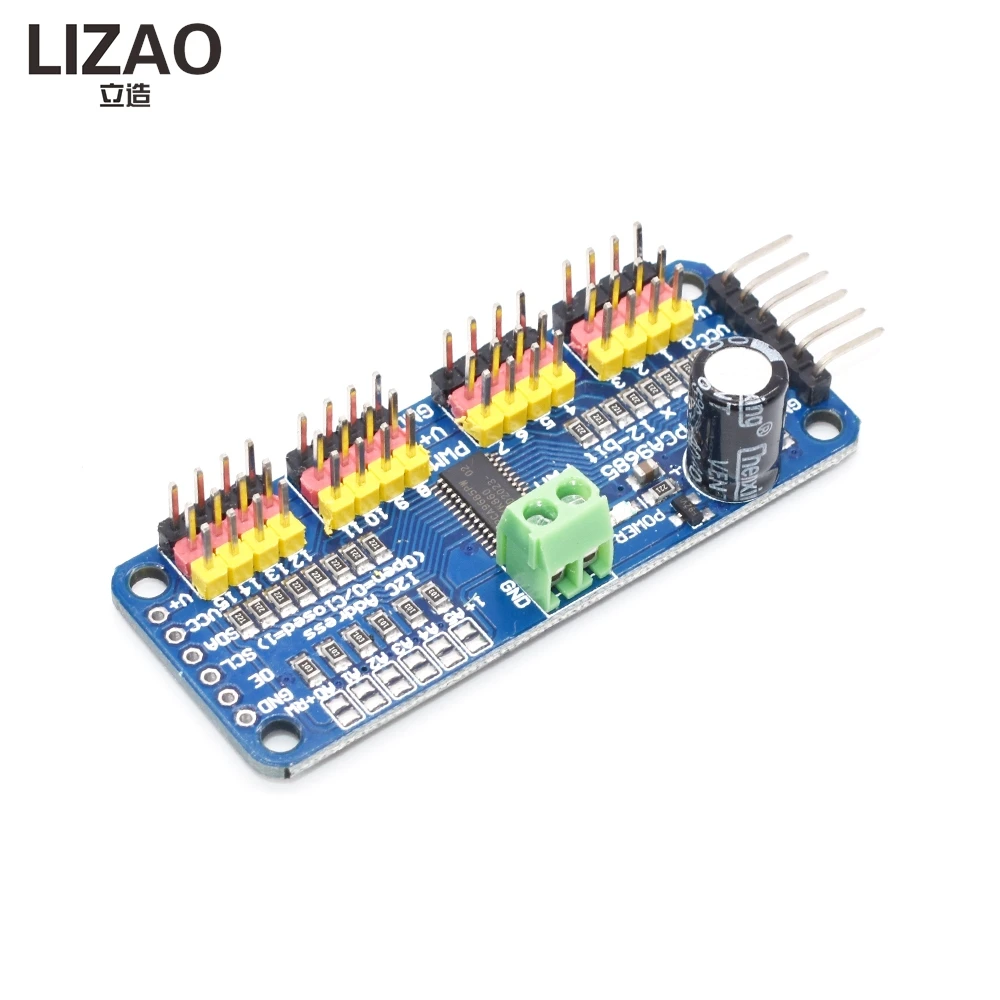LIZAO PCA9685 16-Kanal PWM Servo-Treiberplatine, 12-Bit I2C – Bild 4