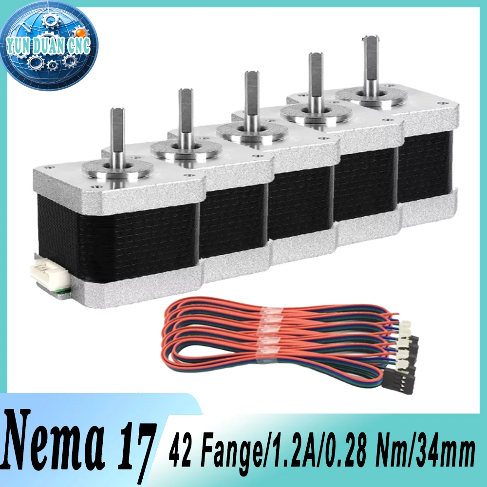 Nema17 Schrittmotoren 42 mm Flansch 28 N.cm 4 Leitungen 1,2 A 2-Phasen-Schrittmotor Nema 17