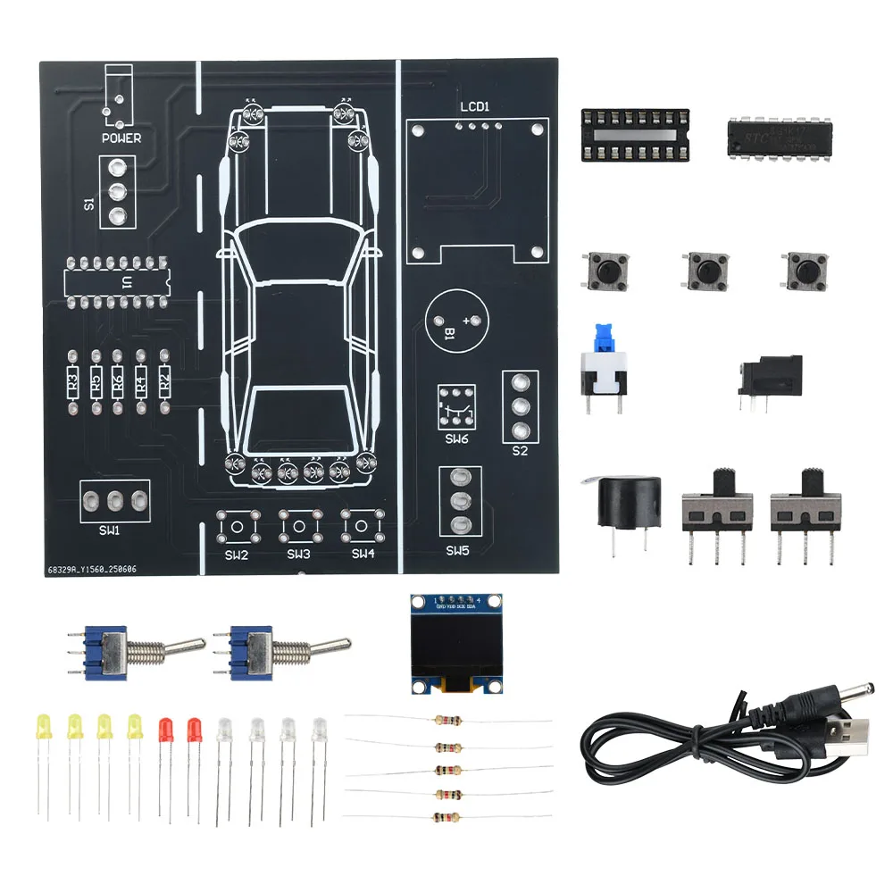 DIY Lötpraxis-Set Auto-Fahrsimulator Elektronikprojekt für Studenten Schweißpraxis mit DIY-Teilen