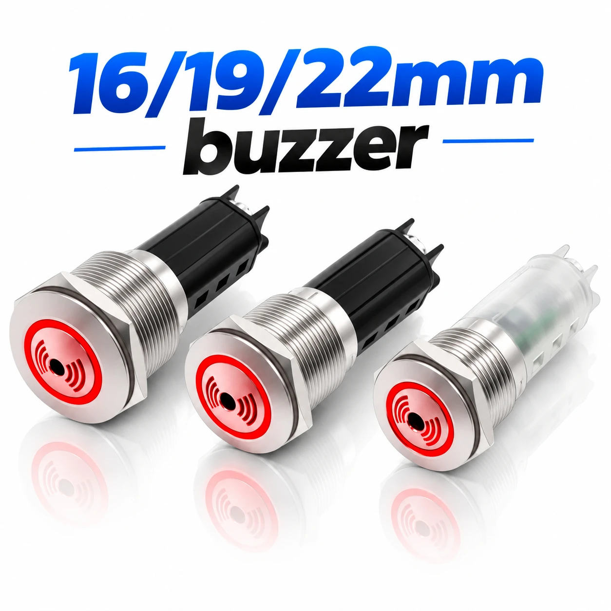 16mm 19mm 22mm Summer mit intermittierendem Blitz, hoher Dezibelzahl, wasserdicht IP65, DC12V 24V 220V Alarm