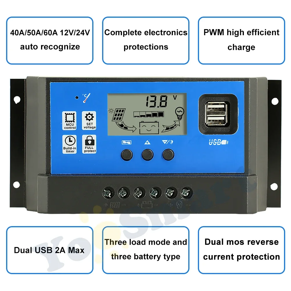 Solar panel Controller 10a 20a 30a 12 v24v Auto Batterie Laderegler – Bild 5