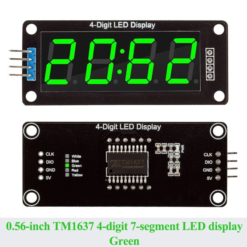TM1637 0,56 Zoll 4-stelliges 7-Segment-LED-Digitalröhren-Displaymodul – Bild 3