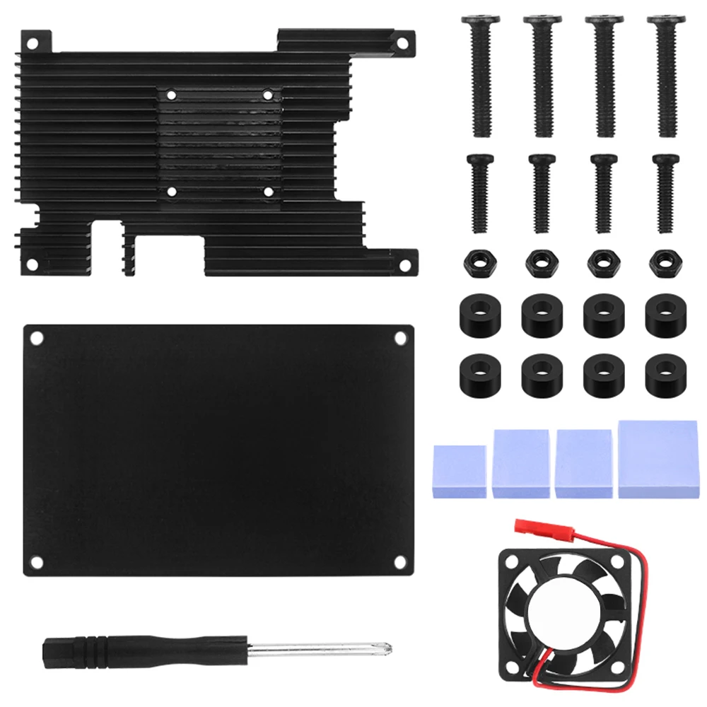 DIY Kits Orange Pi 5 Aluminium legierung Schutzhülle mit Lüfter – Bild 5