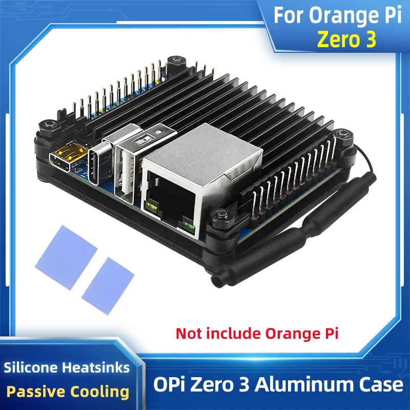 Orange Pi Zero 3 Aluminiumgehäuse Metall Passives Kühlgehäuse Silikon-Kühlkörper für OPI Zero 3 1 2 4 GB Board