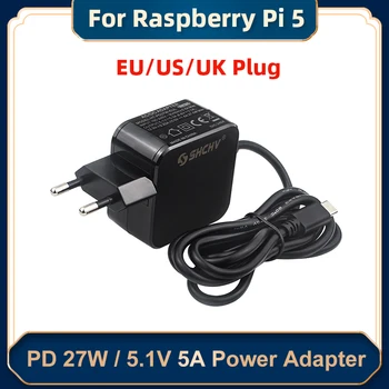 5,4 V 5 A Raspberry Pi 5 Netzteil Typ C Adapter Eingang 100-240 V EU US UK Anwendbar für Pi 5