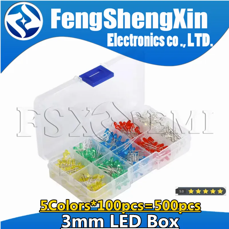 F3 F5 3MM 5MM Led Kit Mit Box Mixed Farbe Rot Grün Gelb Blau Weiß – Bild 6