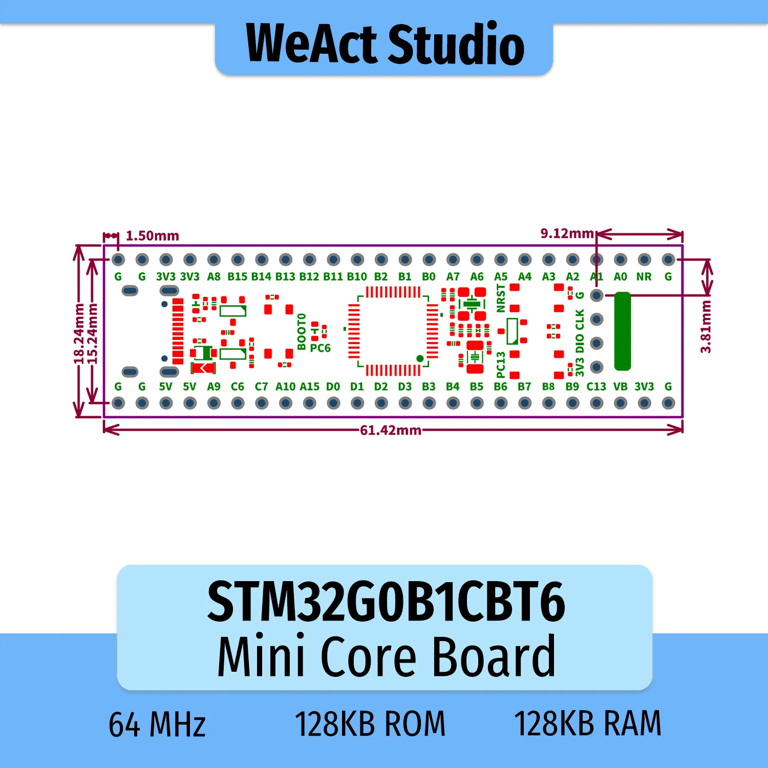 STM32G0B1CBT6 STM32G0B1CB STM32G0B1 STM32G0 ARM STM32 Minimum System – Bild 3