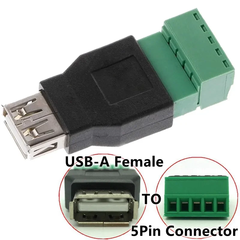 USB-Buchse, USB 2.0 auf Schraubklemmen-Stecker-Adapter, USB 2.0 Typ A – Bild 5