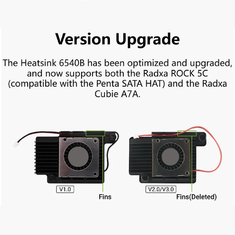 Radxa Rock 5C Dedizierter Kühlkörper Passive Kühlung mit leisem Lüfter – Bild 3