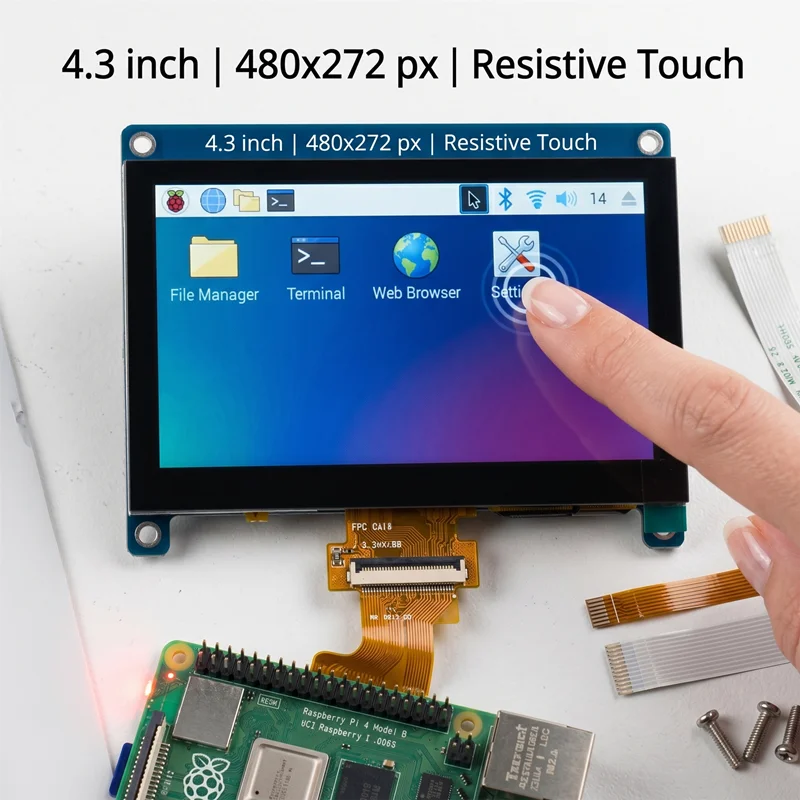 4,3 Zoll Raspberry Pi HDMI-Bildschirm mit Kapazitivem Touchscreen – Bild 2