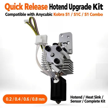 Schnellverschluss-Hotend-Upgrade-Kit Kompatibel mit Anycubic Kobra S1 S1C Combo Aluminium-Kühlkörper