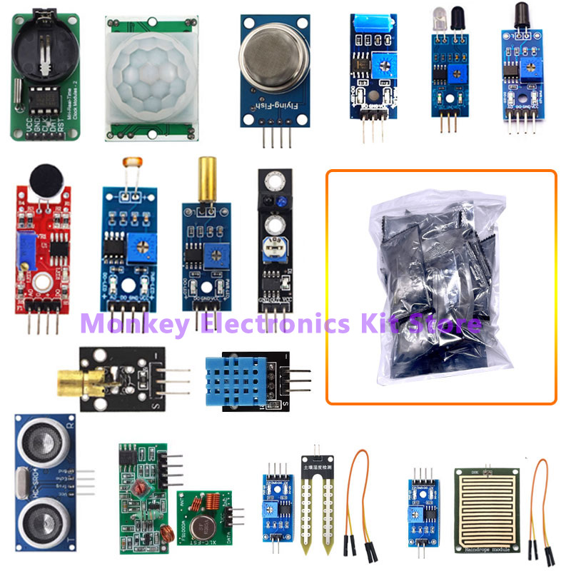 45-in-1-Sensormodule und 16-Arten-Starterkit für Arduino Raspberry Pi, besser als 37-in-1 mit Box DIY UNO R3