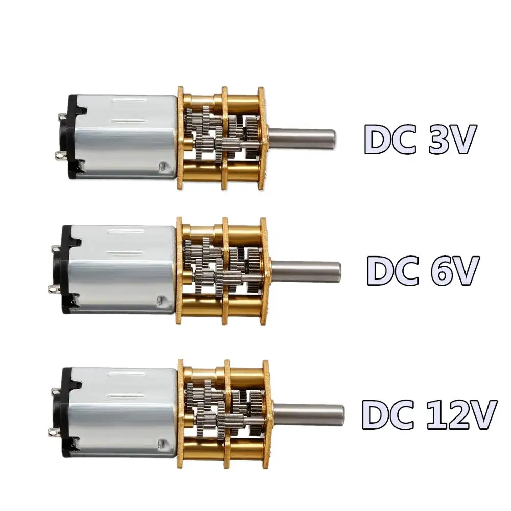 DC 3V/6V/12V N20 Mini Micro Metallgetriebemotor mit Zahnrad DC-Motoren 15/30/50/60/100/200/300/500/1000RPM