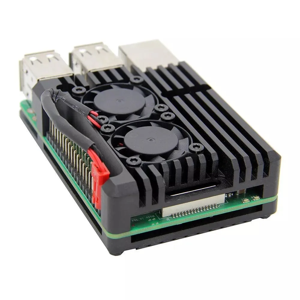 Aluminium-Kühlgehäuse mit zwei Lüftern für Raspberry Pi 5, RPi 4B, RPi – Bild 6